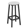 BARHOCKER in Marmor und Schwarz Beine - Schwarz/Weiß, Holzwerkstoff (32/65/32cm) - Home Collective