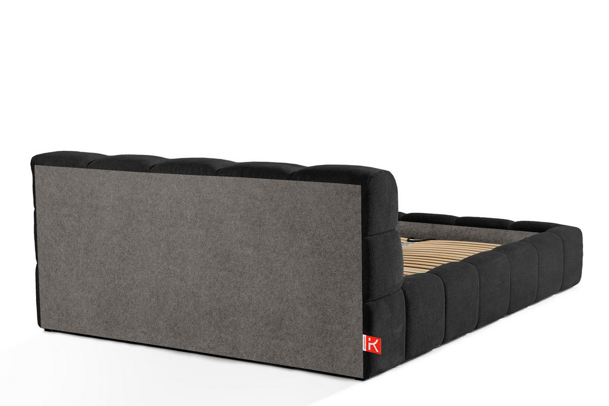 POLSTERBETT AERI 140/160/180/200 mit Rahmen und Bettkasten, anthrazit - Anthrazit, Holz/Holzwerkstoff (160/200cm) - KONSIMO®