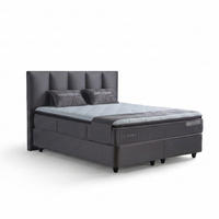 BOXBETT BIRDY Bett Grau mit Matratze 140x200 - Grau, Holz (140/200cm)