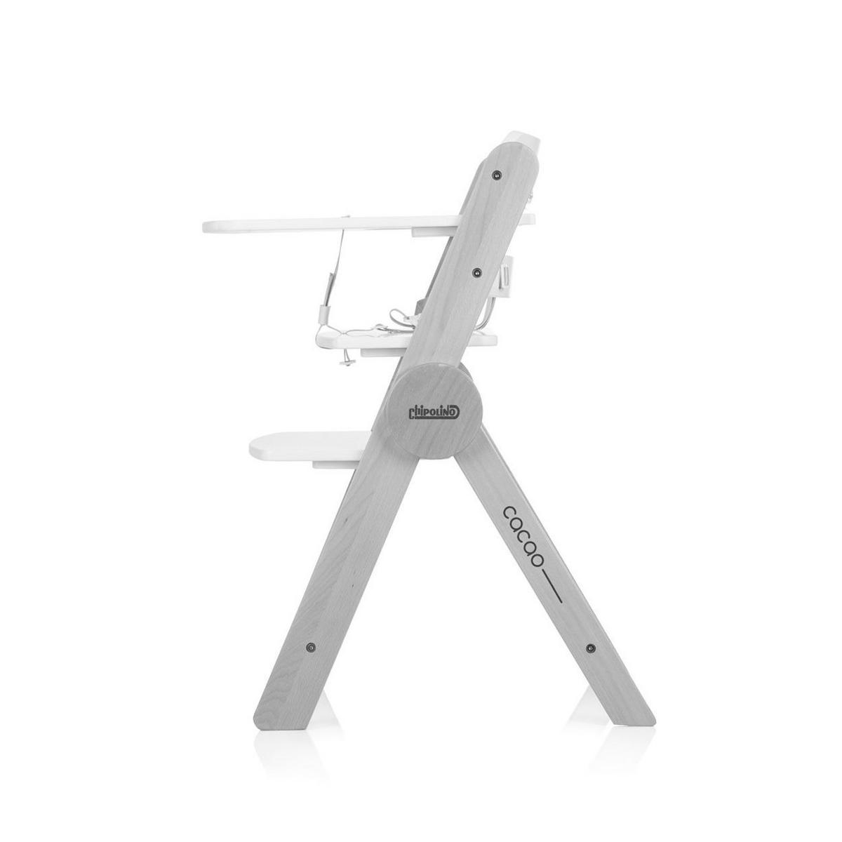 HOCHSTUHL Cacao Holz grau Treppenstuhl, Beinstütze, klappbar, Gurt - Grau, Holz (46/80/57cm) - Chipolino