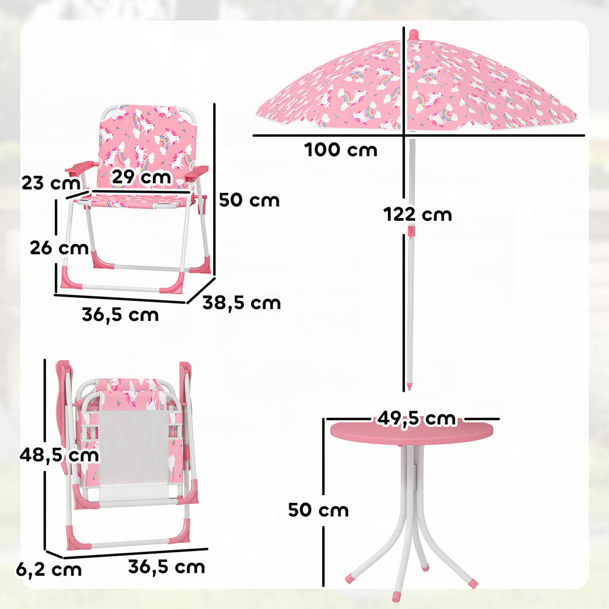 KINDER-GARTENMÖBEL Stahl Kunststoff Rosa - Rosa/Weiß, Textil/Metall - AIYAPLAY