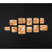 GEMÄLDE Flüstern des Laubs Schattenfugenrahmen Eichefarben 11-teilig - Eichefarben, Holz (200/80cm) - YS-art gallery