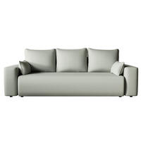 SOFA Bubi mit Bettkasten und Schlaffunktion, Cordstoff - Hellgrau, Holzwerkstoff (242/85/95cm)