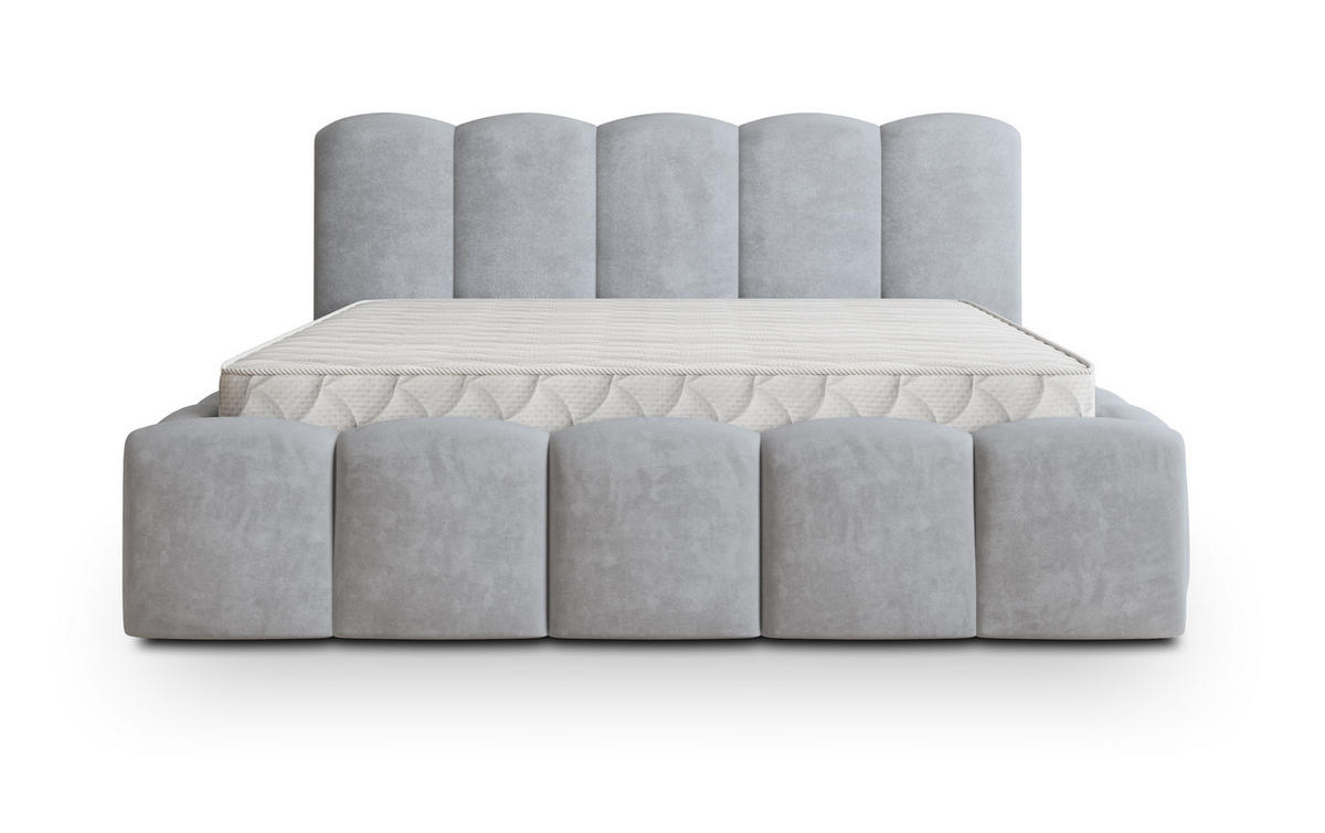 POLSTERBETT FALINA K 120x200 cm mit Bettkästen - Hellgrau - Hellgrau, Holz/Textil - MASSENO