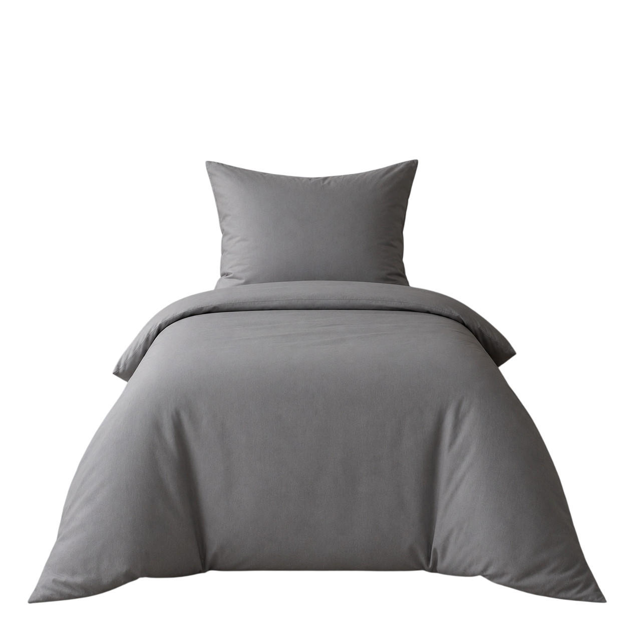 BETTWÄSCHE 2-teilig 135/200 cm UNI GRAU - Grau, Textil (135/200cm) - ROLFNERS