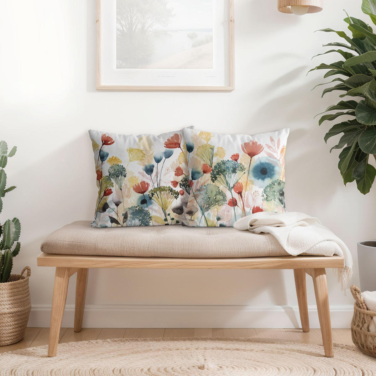 DEKOKISSEN 2er-Set Wildblumen im Sommer Set I 40/40 cm - Multicolor, Textil (40/40cm) - Bilderwelten