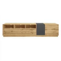 TV-MÖBEL Basel Schwarzgrau Natur 200/45/45 cm - Schwarz, Holzwerkstoff (200/45/45cm) - PANGIVO