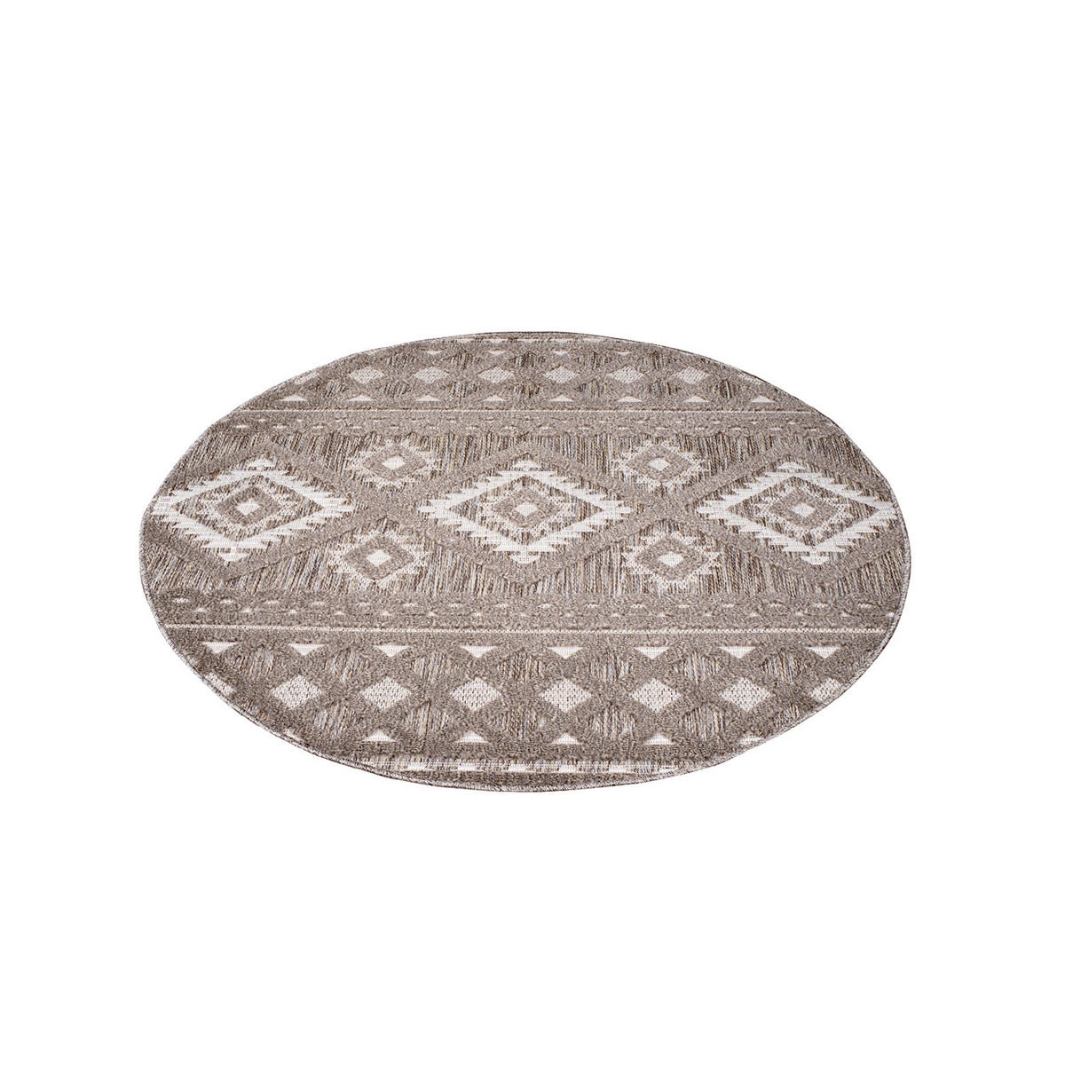 OUTDOOR-TEPPICH Santorini 435 Braun 200 cm Rund - Braun, Textil (200/200cm) - carpet city