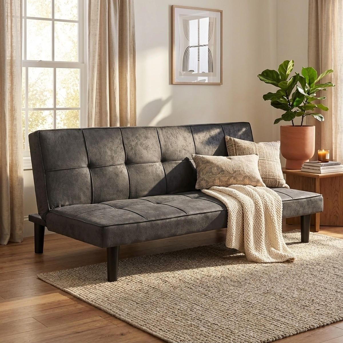 2-SITZER Sofabett Giada - Grau - Grau, Textil (179/76/91cm) - Pasmara