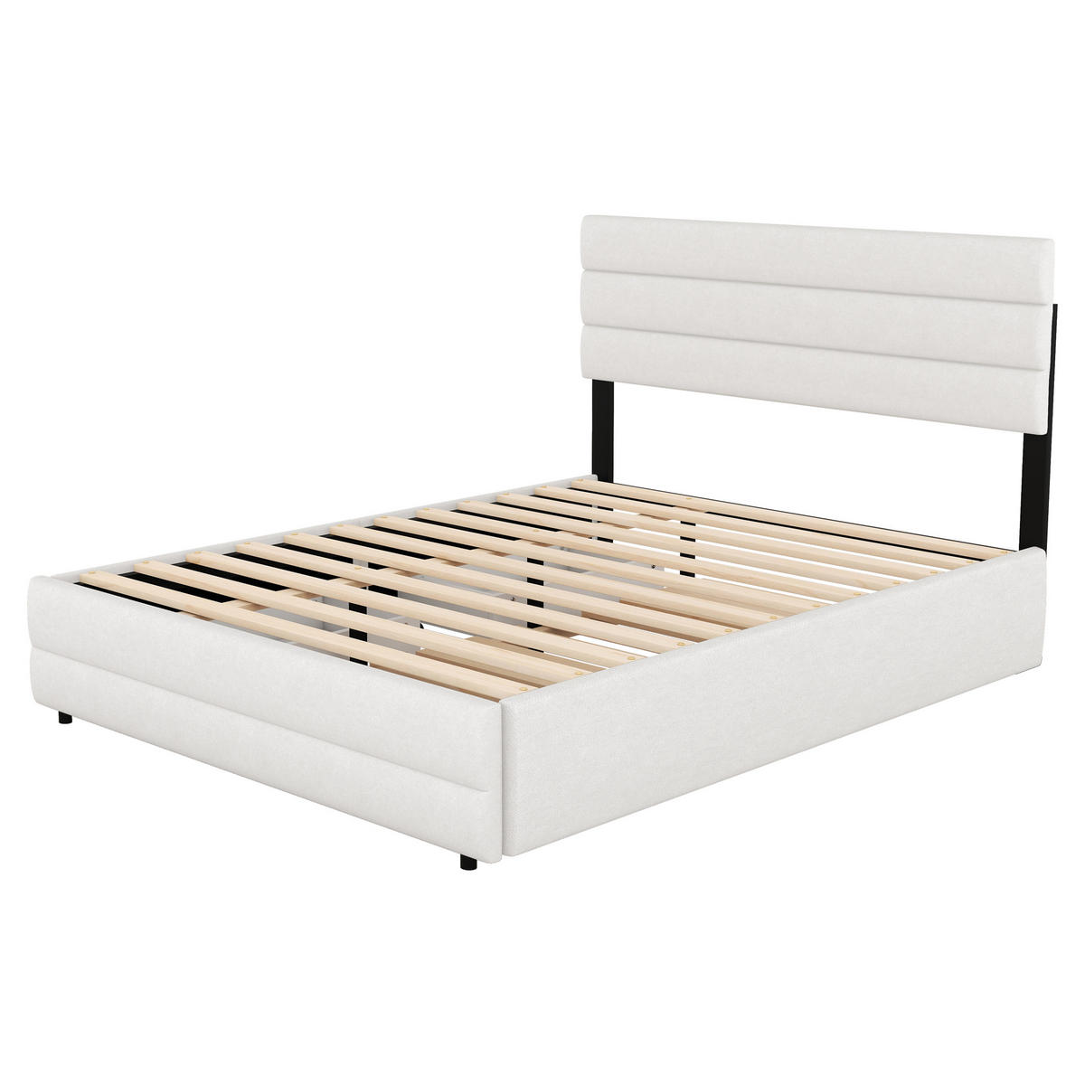 AUSZIEHBETT 140/200 cm DE-04847, mit 2 Schubladen in Beige - Beige, Holzwerkstoff (140/200cm) - ComfortXL