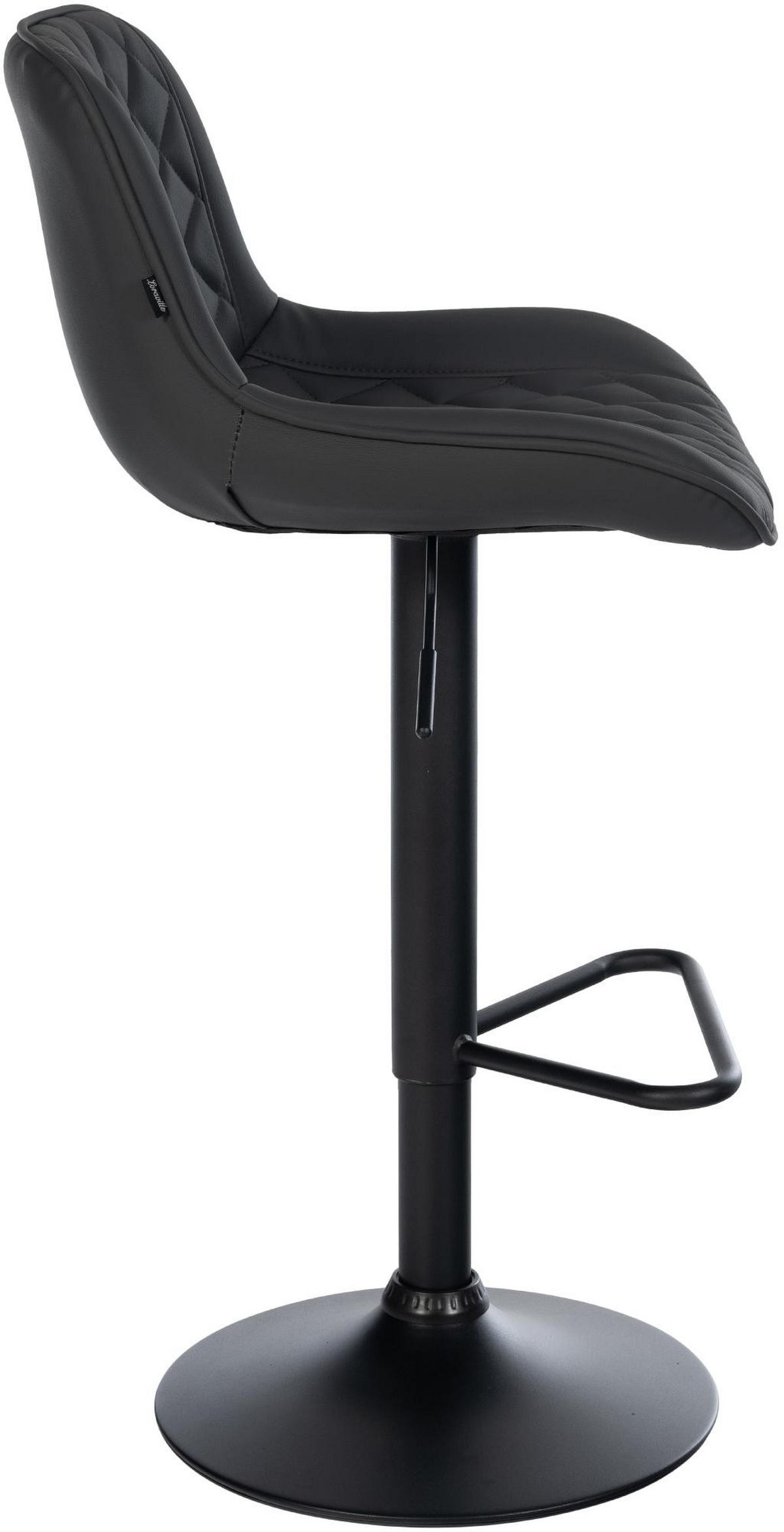 BARHOCKER Lederlook Schwarz - Schwarz, Textil/Metall (50/84/52cm) - CLP