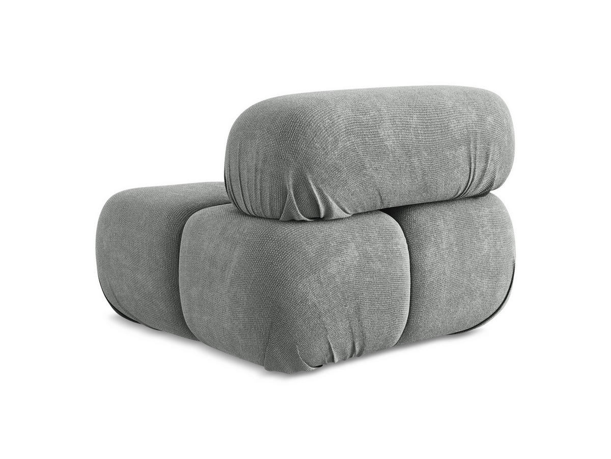 SESSEL Chenille Stoff Grau - Blau/Schwarz, Kunststoff/Textil (96/70/95cm) - Makamii