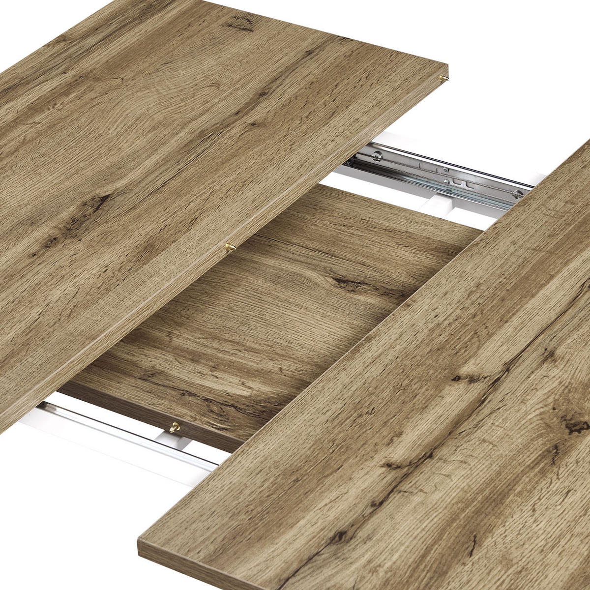 ESSTISCH LIO 120-160/80/76 cm - Weiß/Eiche Artisan, Holzwerkstoff/Metall (120/80/76cm) - B&D Home