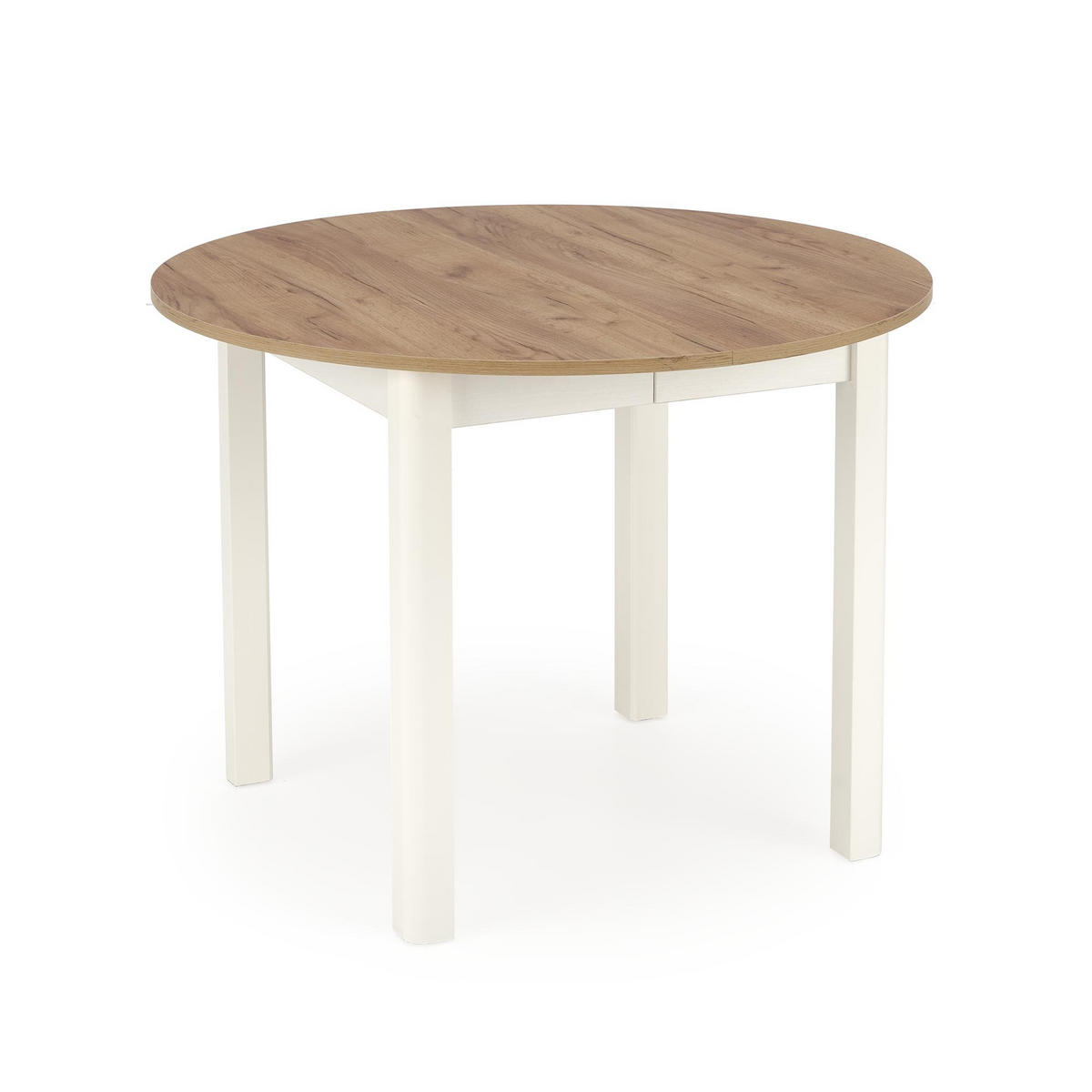 ESSTISCH rund Eiche Gold - Weiß ausziehbar - Eichefarben/Weiß, Holzwerkstoff (102/102/76cm) - designimpex