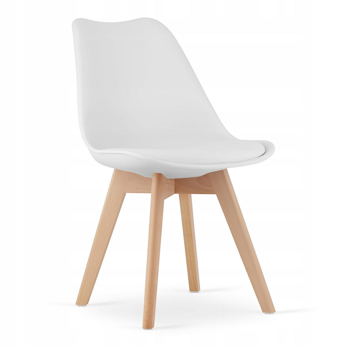 ESSTISCH-SET Weiß 120x80 cm ADRIA Rechteckig + 4 Stück Stuhl Weiß MARK Ergonomisch - Weiß, Holz (80/120/50cm)