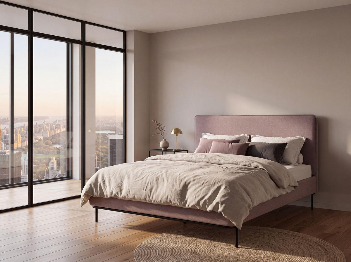 BETT mit Lattenrost 140/200 cm Taupe Corio - Taupe/Schwarz, Textil (140/200cm) - Beliani