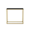 KONSOLENTISCH Well 80 Schwarz, Goldene Beine - Goldfarben/Schwarz, Holzwerkstoff/Metall (25/80/80cm) - Bettso