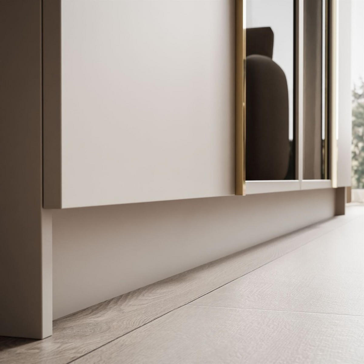 KLEIDERSCHRANK ATRIUM II mit Glasfront - Kaschmir, Holzwerkstoff (200/210/57cm) - Lookway