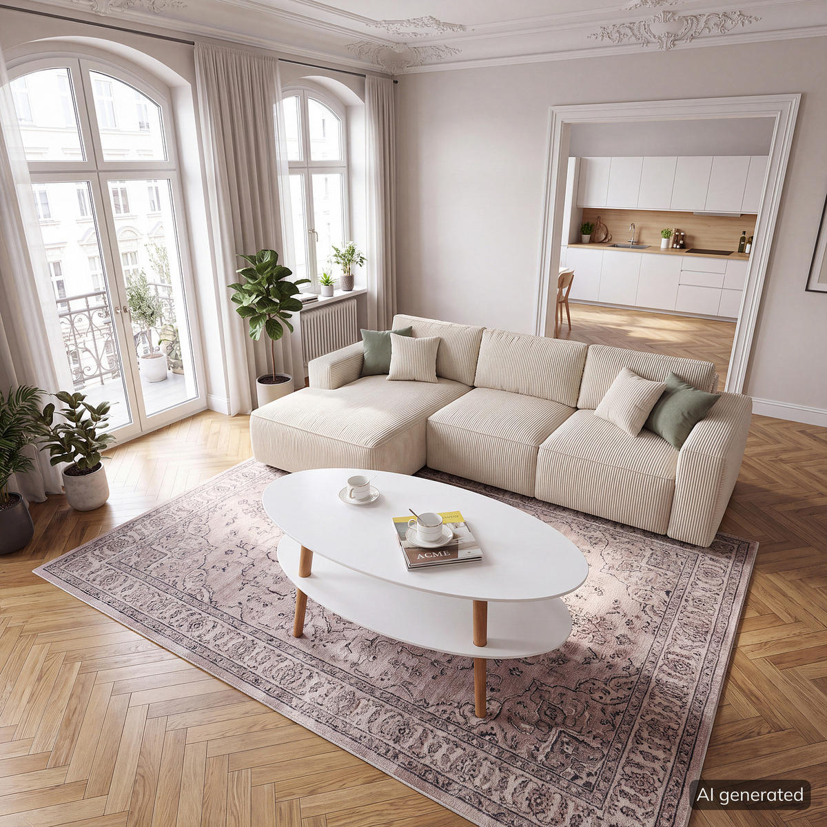 COUCHTISCH - Eichefarben/Weiß, Eichenholz/Holz (60/110/42cm) - home24