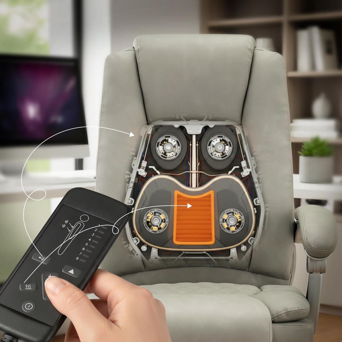 CHEFSESSEL Lederlook Grau - Chromfarben/Grau, Textil/Metall (67/110/70cm) - CLP