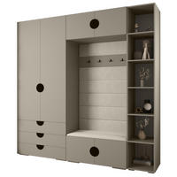 GARDEROBEN-SET 236,7/240/47 - Kaschmir/Schwarz, Holz/Kunststoff (240/236.7/47cm) - Abiks Möbel