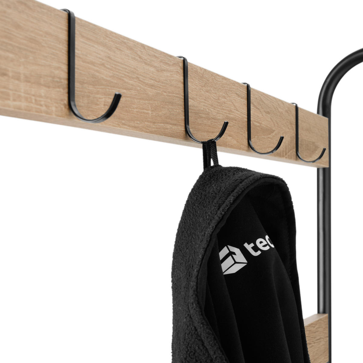 GARDEROBENSTÄNDER Alberta,inklusive Kippschutz, 85,5 x 36 x 184 cm,Industrial Holz hell, Eiche Sonoma - Naturfarben, Textil (36/184/85.5cm) - tectake