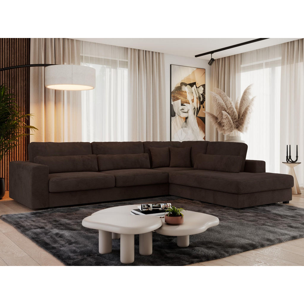 Thumbnail - MKS Ecksofa, Braun, Textil, 3-Sitzer, L-Form,L-Form, 316x249 cm, Oeko-Tex®, Wohnzimmer, Sofas & Couches, Wohnlandschafte...
