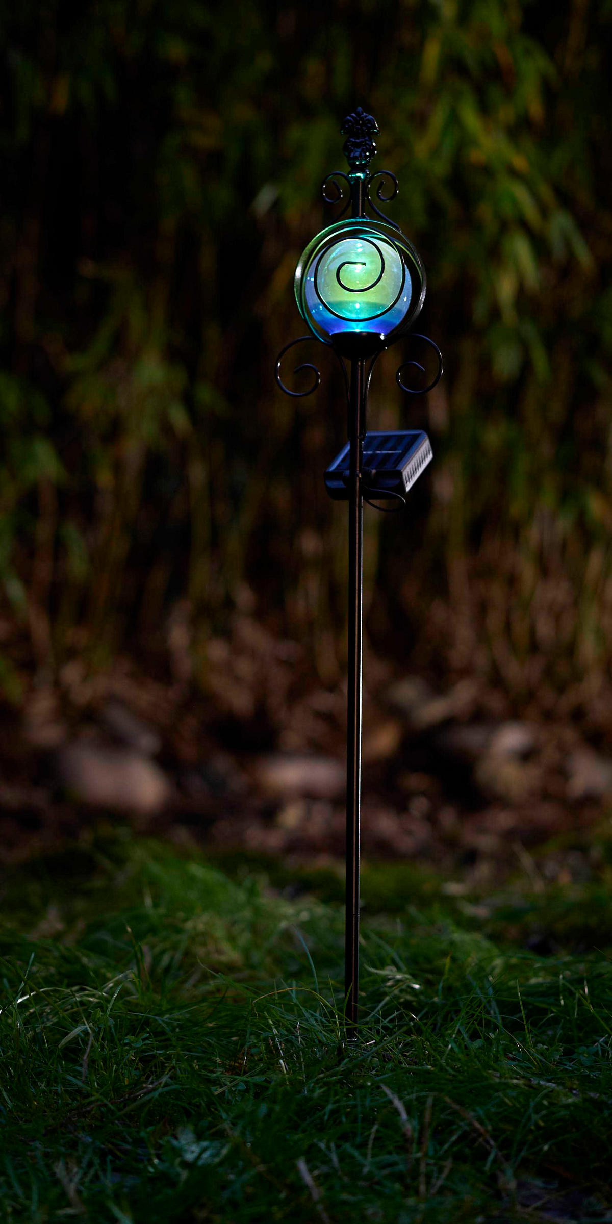 LED-SOLAR-GARTENSTÄBE Außenbereich automatische Beleuchtung umweltfreundlich einfache Installation wetterbeständig barock blau - Blau, Kunststoff (13/8/80cm) - Northpoint