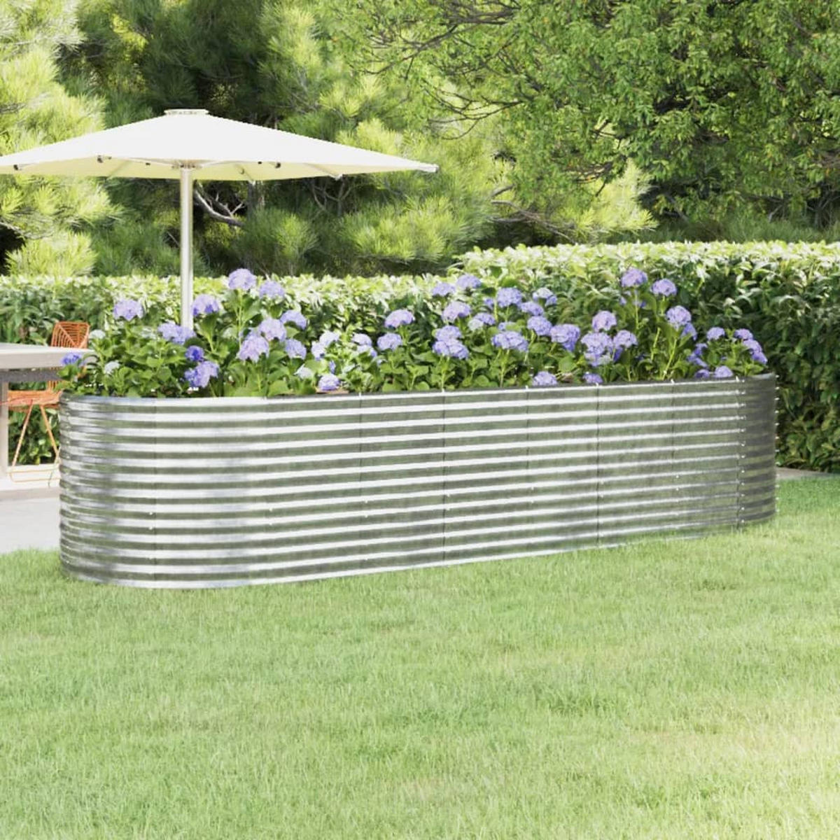 HOCHBEET Verzinkter Stahl 322x100x68 cm Silbern - Silberfarben, Metall (100/68/322cm) - furnicato
