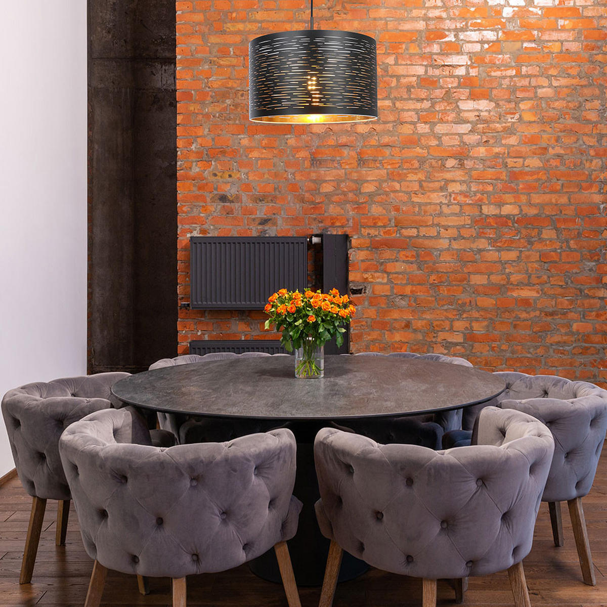 HÄNGELEUCHTE TUNNO Schwarz Kunststoff - Schwarz, Metall (38/38/120cm) - Globo Lighting