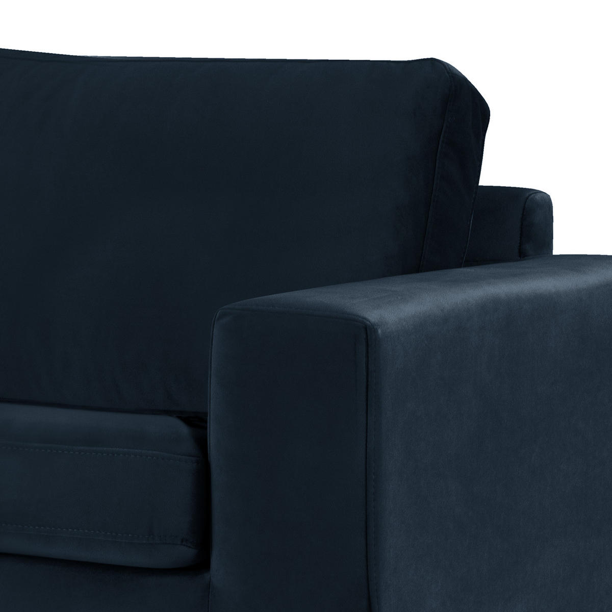 SESSEL - Eichefarben/Dunkelblau, Eichenholz/Textil (122/81/88cm) - home24