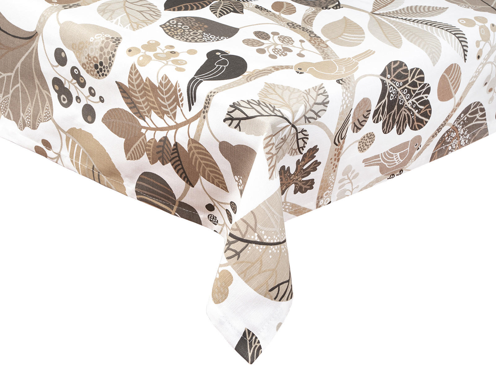 TISCHDECKE Zauberwald elfenbein-taupe Baumwolle 130/130 cm - Taupe/Ecru, Textil (130/130cm) - beties Heimtextil