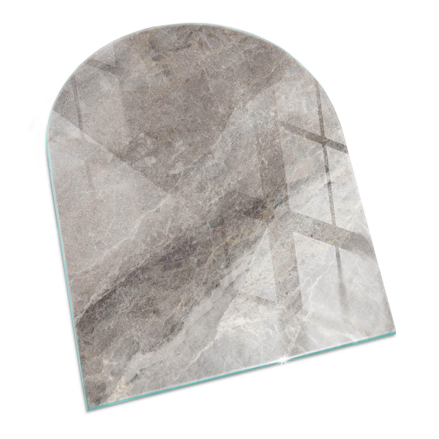 GLASPLATTE für Kamin 80x70 cm Grau - Grau, Glas (80/70/0.4cm) - ArtPrintCave