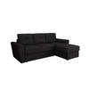 ECKSOFA Bellano Ecksofa L-Form - links oder rechts montierbar, schwarz - Schwarz, Holz (243/156cm) - Panda Möbel