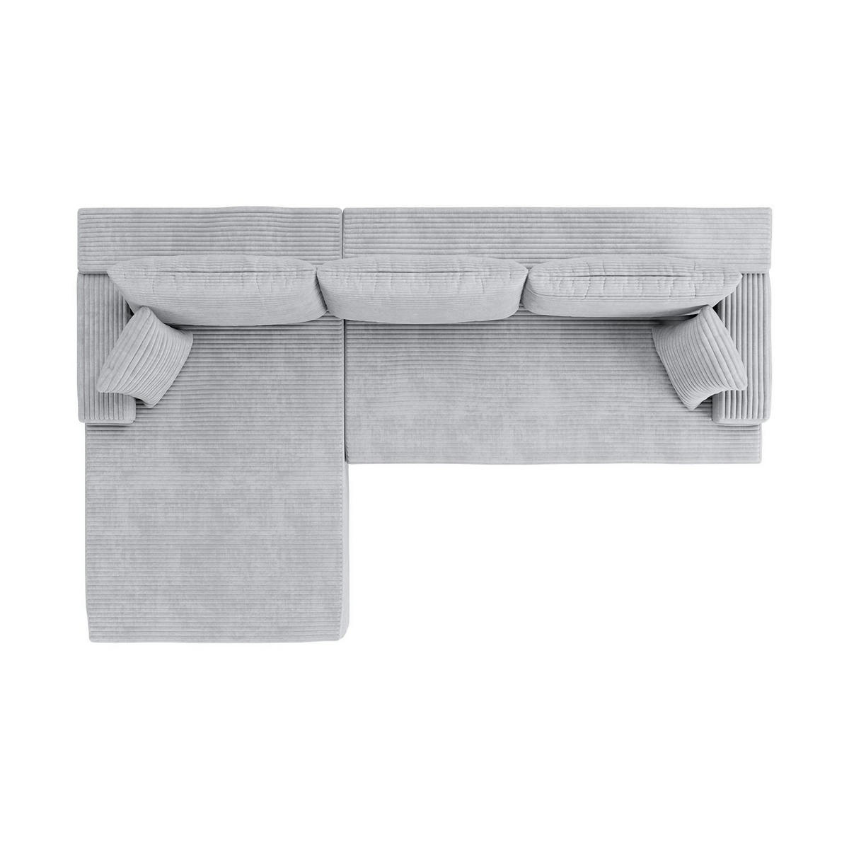 SOFA Coredo hellgrau Cord - Hellgrau, Textil (155/250cm) - Juskys