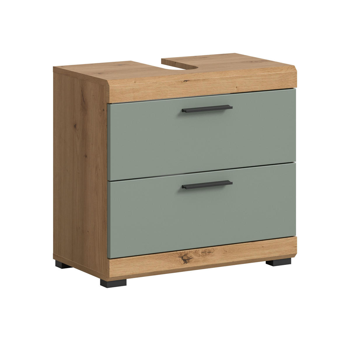 WASCHBECKENUNTERSCHRANK Scout Bad in Artisan Eiche Nb. und Salbei Nb. B/H/T: 60x56x34 cm - Eiche Artisan, Holz (60/56/37cm)