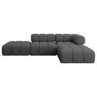 ECKSOFA modulares Sofa Kerru-L1 - 285x190x70 cm Grau Bouclé - Grau, Holzwerkstoff/Textil (285/190cm) - ALTDECOR