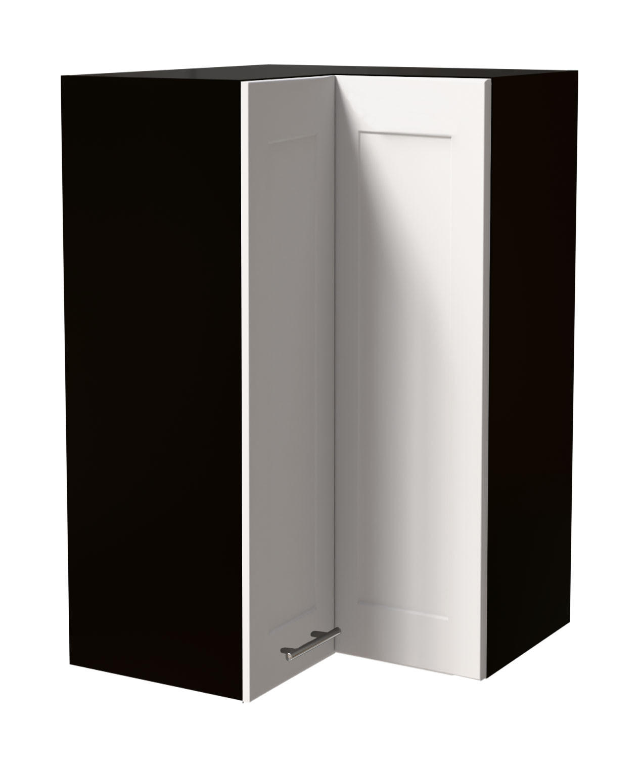 ECKHÄNGESCHRANK Oslo W14/60 Schwarz / Weiß Matt 60 / 60 / 96cm - Schwarz/Weiß, Holz/Holzwerkstoff (60/96/60cm) - Feldmann-Wohnen
