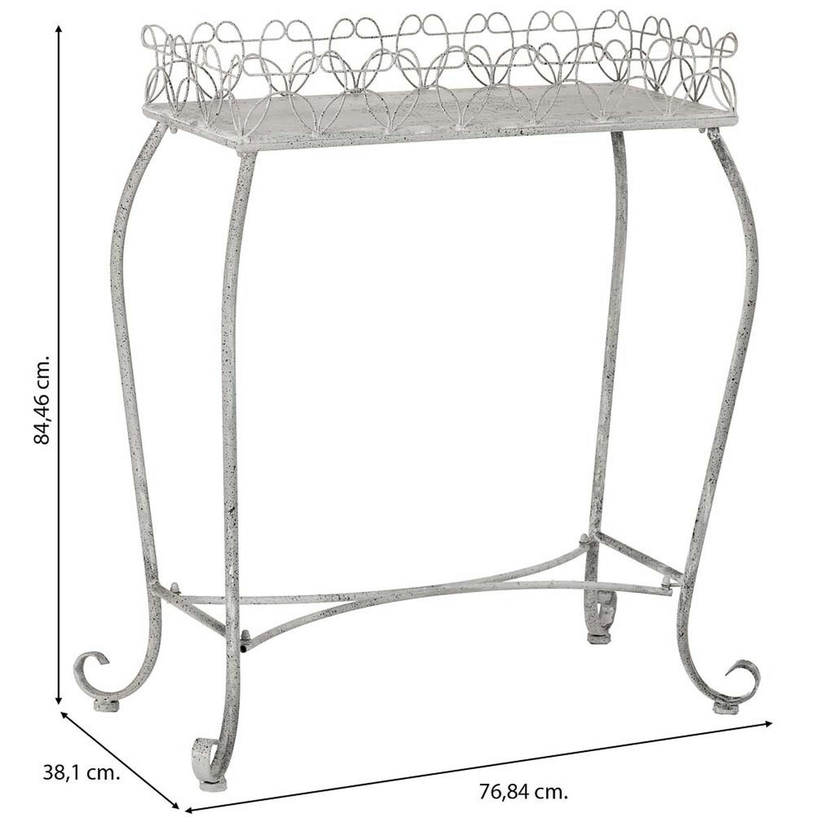 KONSOLENTISCH aus Metall, 77x38x84cm - Grau, Metall (38.1/76.84/84.46cm) - Wanderlust