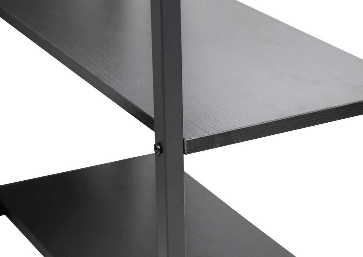 SCHREIBTISCH 120/60/75 cm Holz schwarz/braun - Schwarz/Braun, Holz/Metall (60/120/75cm) - CLP