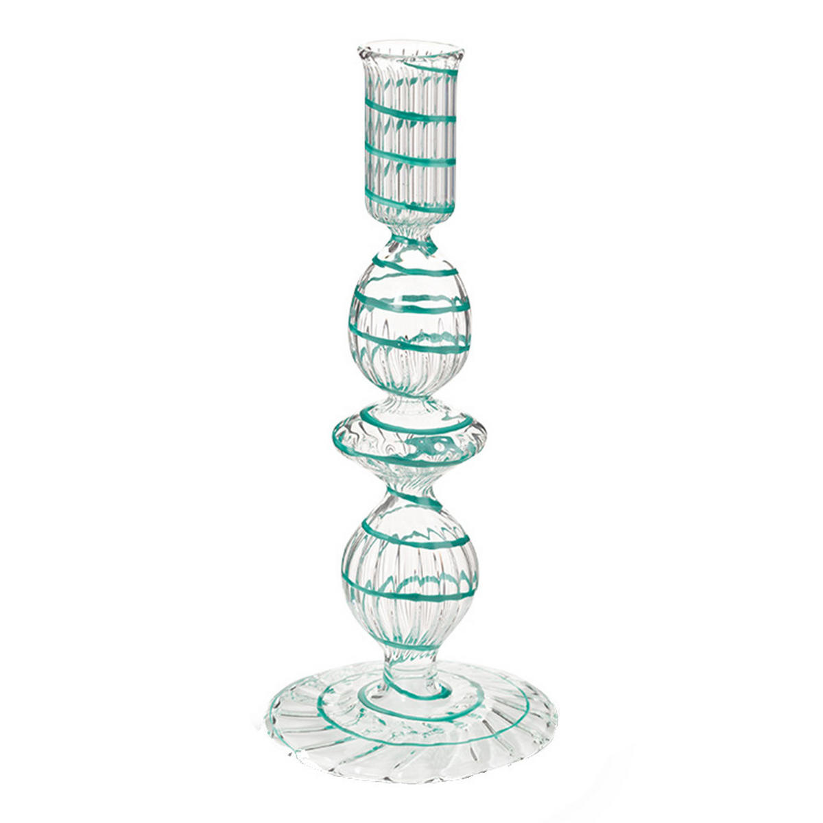 KERZENHALTER Glass wirbel hellblau s 20 cm - Hellblau, Glas (8.89/21.59/8.89cm) - Pip Studio