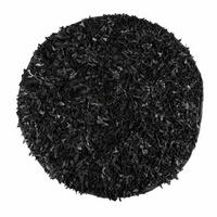 SHAGGY-TEPPICH Dallas rund 150 cm - Schwarz, Leder (150/150cm) - Homescapes