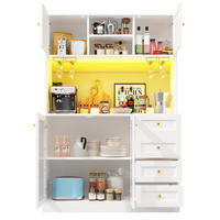 BUFFET 120/40/188 cm aus MDF mit App-gesteuerter LED-Lichtleiste Weiß - Weiß, Holzwerkstoff (120/188/40cm) - Modenvie