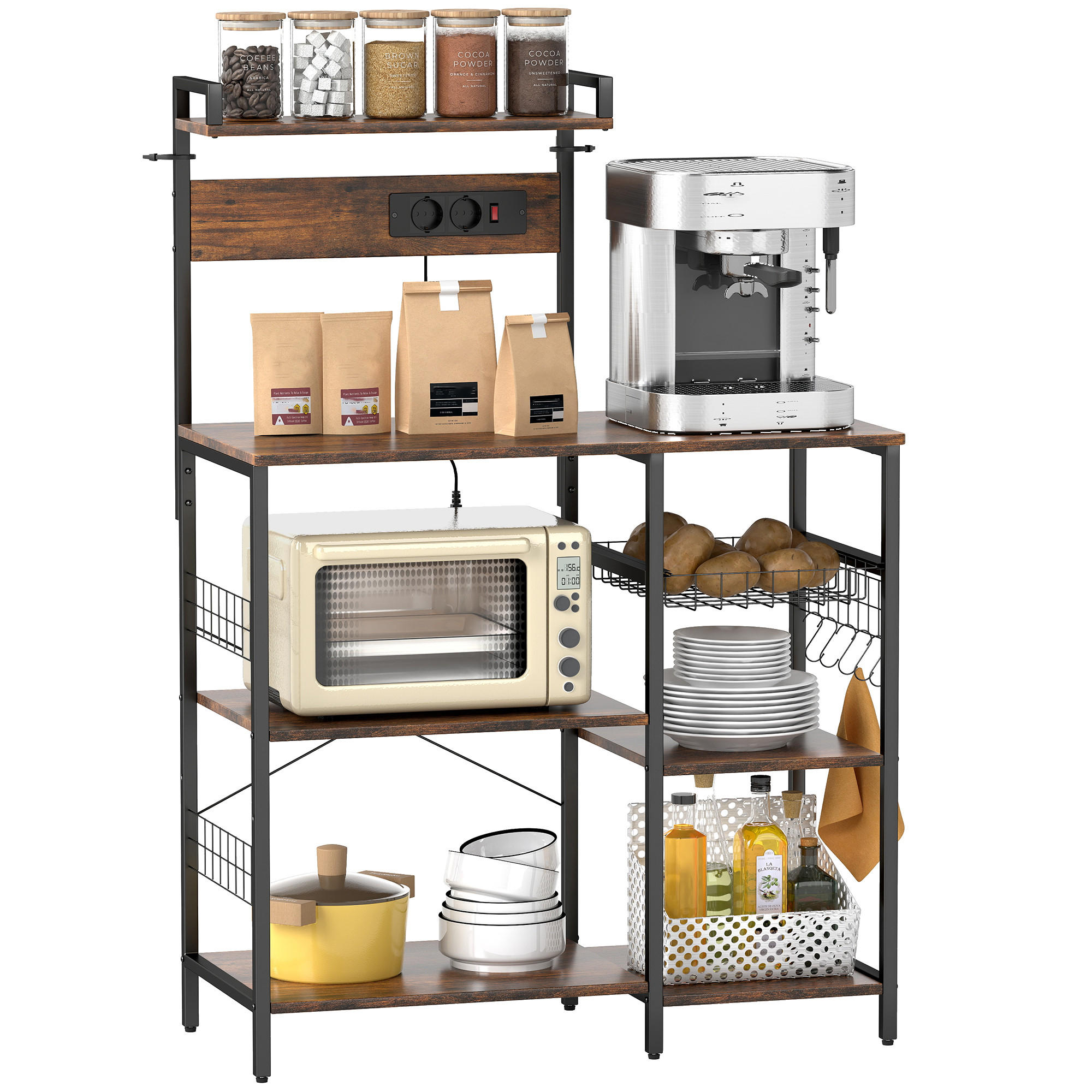 KÜCHENREGAL Braun 1 Stück - Braun, Holzwerkstoff (42/130/90cm) - GiPP