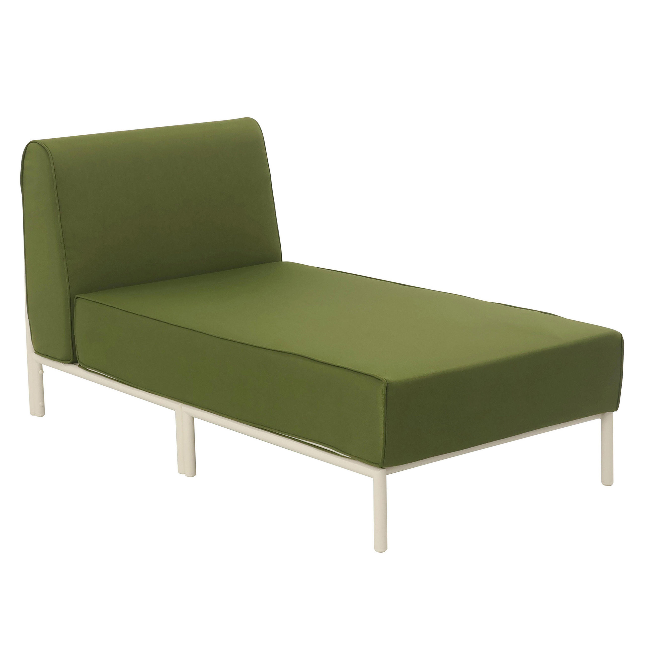 CHAISELONGUE, Kakigrün - Grün, Textil (72/78/153cm) - Oviala