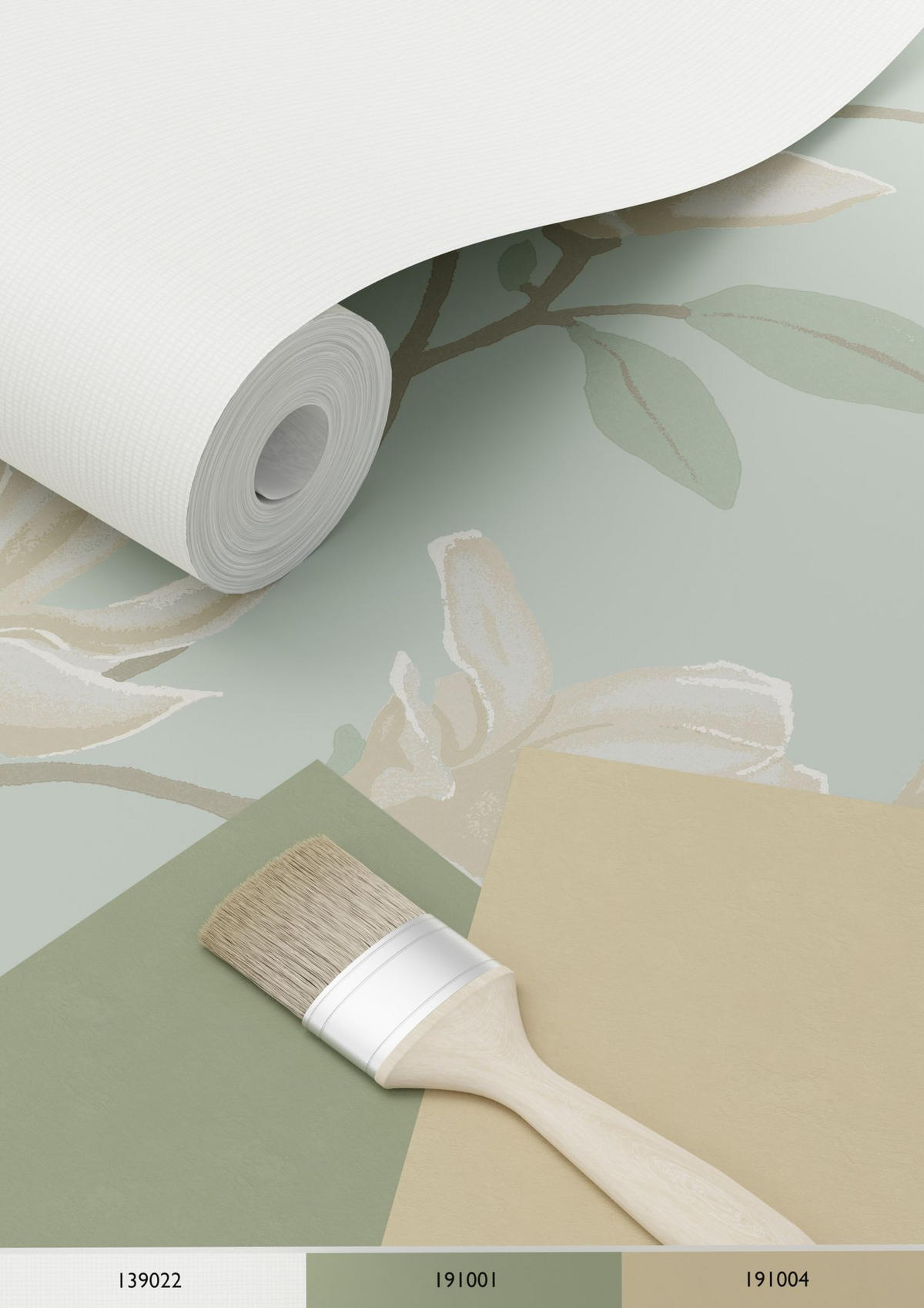 TAPETE Magnolie 53 cm x 10.05 m - Blau, Papier (53/1000cm) - ESTAhome