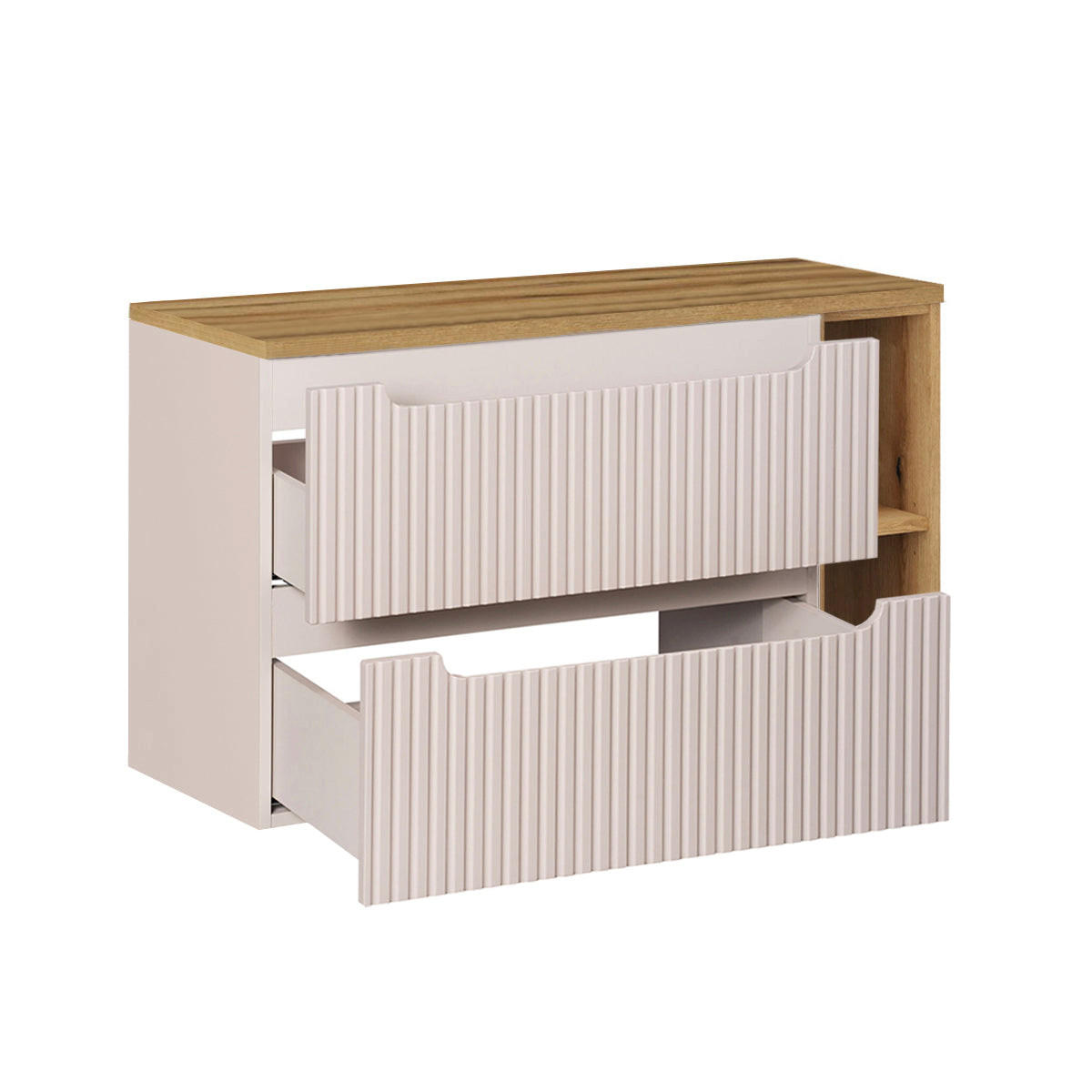 WASCHTISCHUNTERSCHRANK 100.4cm Riva Kaschmir und Holz - Beige, Holzwerkstoff (100.4/59/40cm) - Petits-meubles