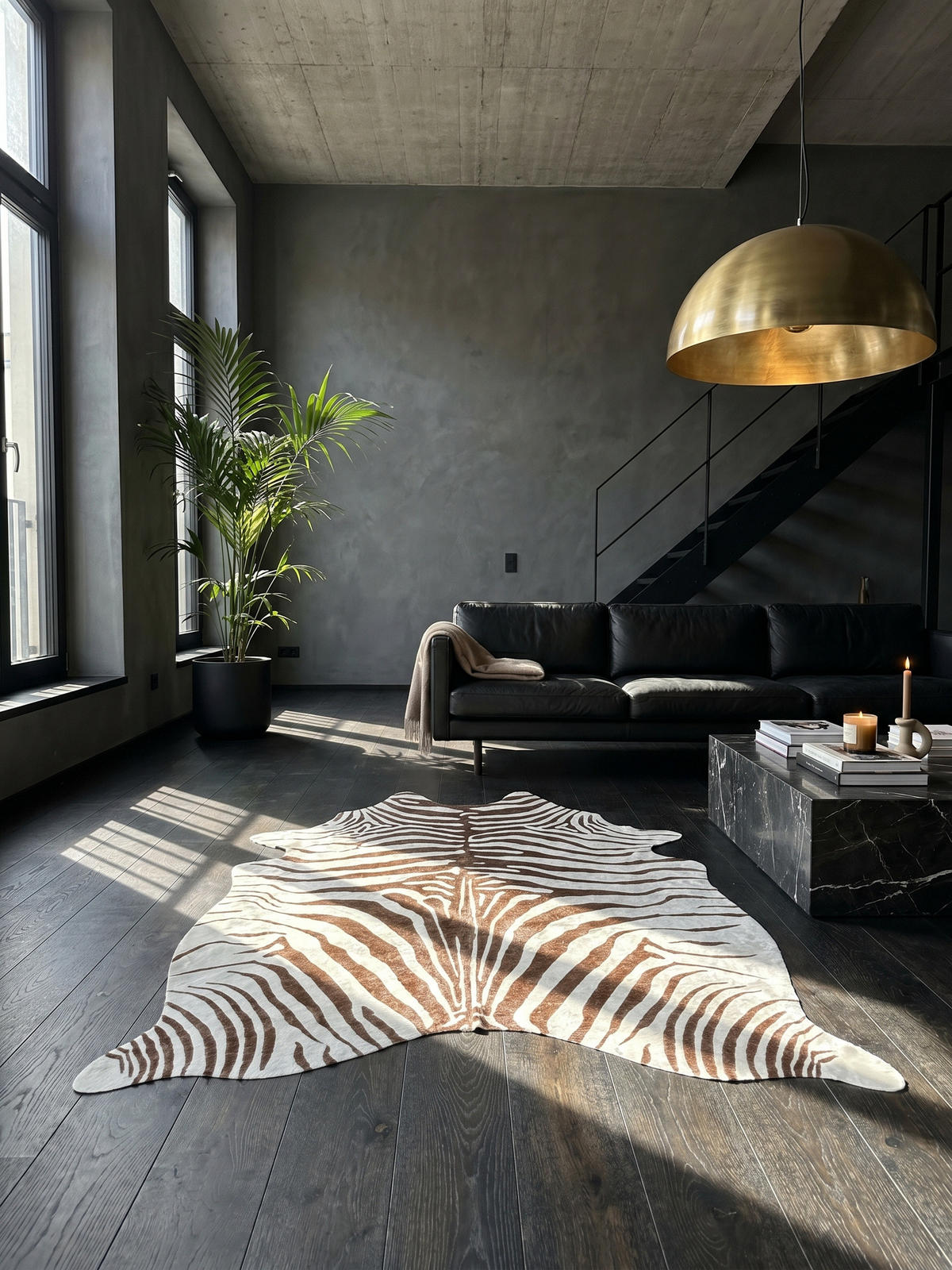 TEPPICH Flachgewebe GASTEIN in Braun, in Tigerfell-Optik, 100 x 135 cm - Braun, Textil (135/100cm) - KADIMA DESIGN