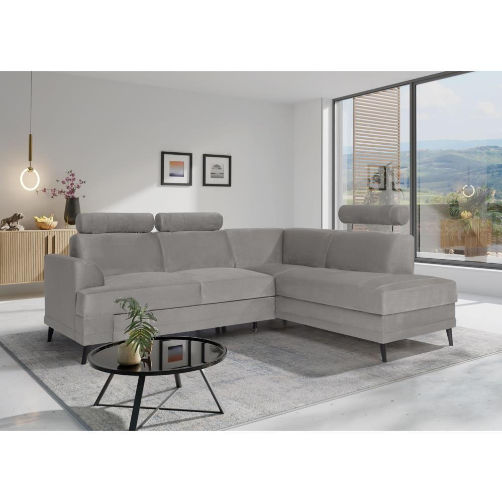 ECKSCHLAFSOFA Kordian rechts beige - Beige, Textil (250/200cm) - Beautysofa