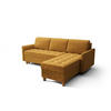 ECKSOFA KONGO RBN08, Eckcouch in L-Form mit Schlaffunktion, Farbe: Gelb, Velourstoff, Ottomane Rechts - Gelb, Textil (240/180cm) - O-Sofa
